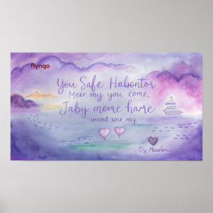 Púrpura Aquarela Impressão com Wall Art