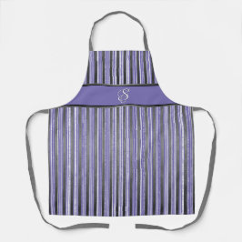 Púrpura, Cinzas e Stripes Brancas Apron