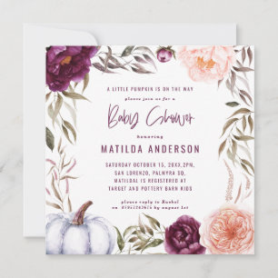 Púrpura + cor de pêssego floral, chá de fraldas de