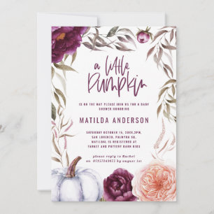 Púrpura + cor de pêssego floral, chá de fraldas de