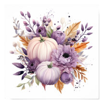 Púrpura de aquarela, poster de abóbora de Hallowee