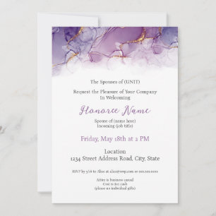 Púrpura de Convite Digital de Boas-vindas do Cônju