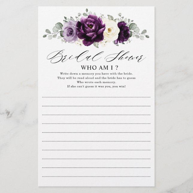 Púrpura De Plum Ivory White Que Sou Eu Jogo (Frente)