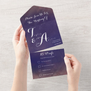 Púrpura de Tipografia Elegante de Casamento