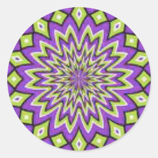 Púrpura doce e adesivos verdes