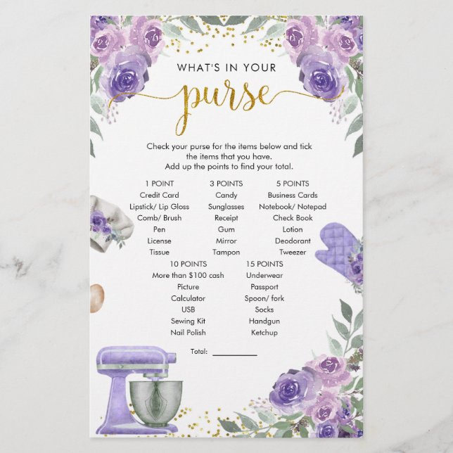 Púrpura estoque a cozinha o que em seu jogo de bol (Frente)