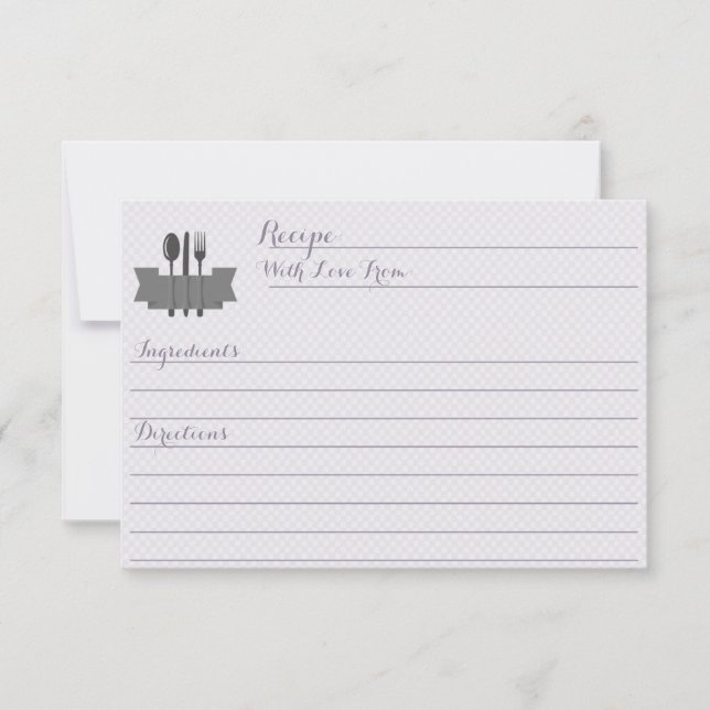 Púrpura estoque o cartão de receita do Chá de pane (Frente)