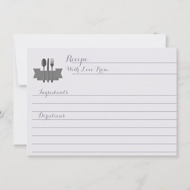 Púrpura estoque o cartão de receita do Chá de pane (Frente)