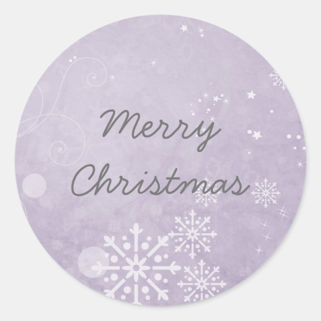 Púrpura Flocos de Neve Inclinar Adesivos Feriados (Frente)