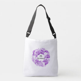 Púrpura Floral Roupa Bridesmaid Tote Bag