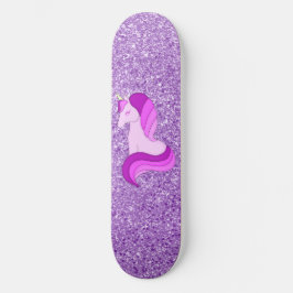 Púrpura Glitter de Skateboard Unicorn