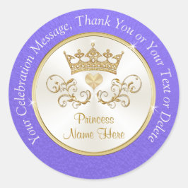 Púrpura personalizada e adesivos princesa Dourados