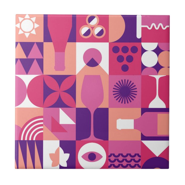 Púrpura Retrorna Padrão Bauhaus (Frente)