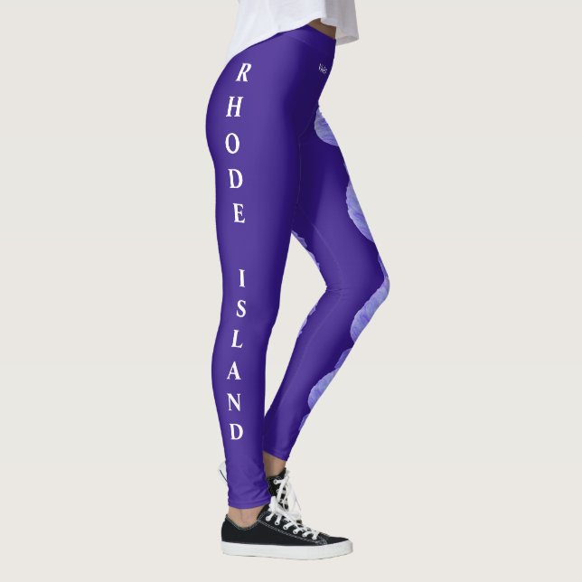 Púrpura Rhode Island Violet State Flower Leggings (Direita)