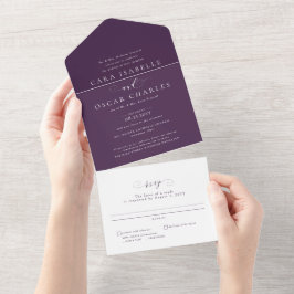 Púrpura ricas em casamento outono elegante