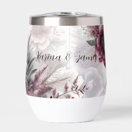 Púrpura, rosa e floral marrom elegantes