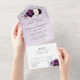 Púrpura Roxo Pera Marinha Branca Casamento Floral