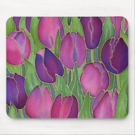 Púrpura Tulipas Mousepad