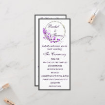 Púrpura Wisteria Themed Wedding Program