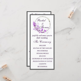 Púrpura Wisteria Themed Wedding Program