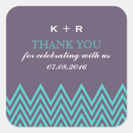 Púrpura Zigzag Patterno Casamento Favor Adesivos