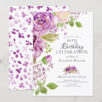 Púrpuros Voo 16.º Aniversário Convite