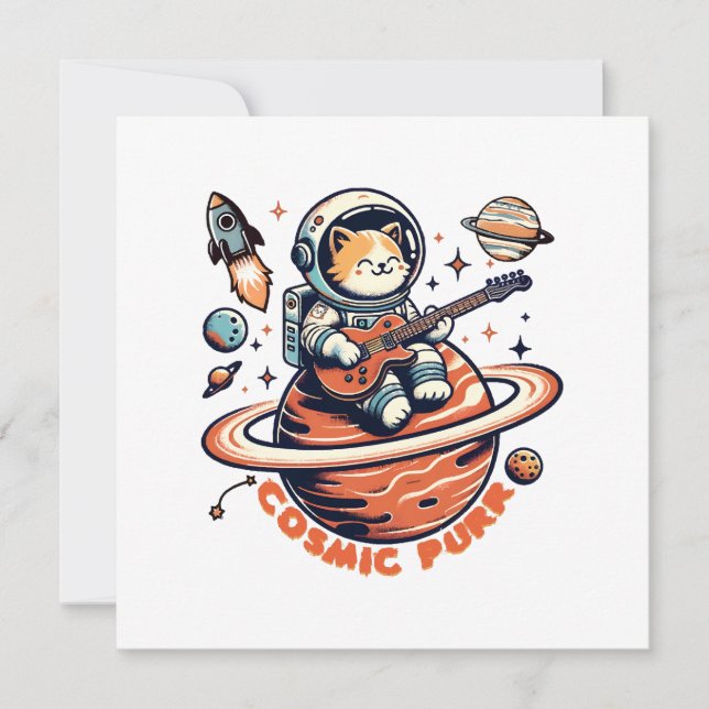 Purr Cósmico - Gato Guitarista Astro (Frente)