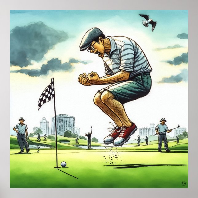 Putt Perdido - Impressão de Arte de Golfe (Frente)