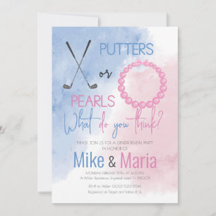 Putters ou Pearls gênero revelam convite