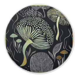 Puxar Porta do Botão Cerâmico Cogumelo