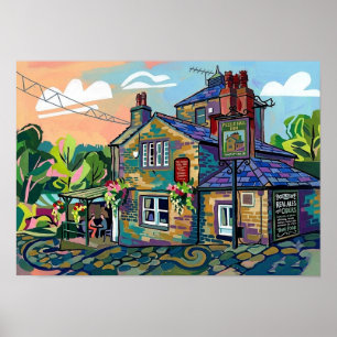 Puzzle Hall Inn, Sowerby Bridge Impressão de Arte