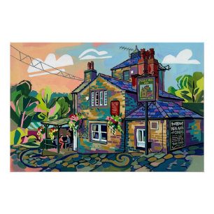 Puzzle Hall Inn, Sowerby Bridge Impressão de Arte