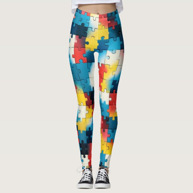 Puzzle Power in vibrant colored Leggings (Frente)