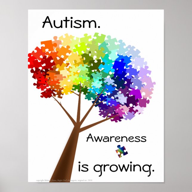 Puzzle Tree Autism Awareness Poster (Frente)