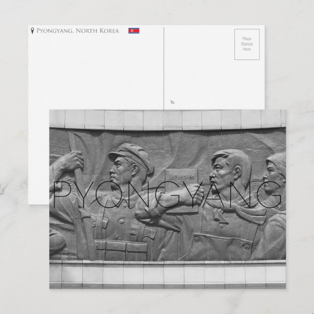 Pyongyang, cartão postal da Coreia do Norte (Frente/Verso)