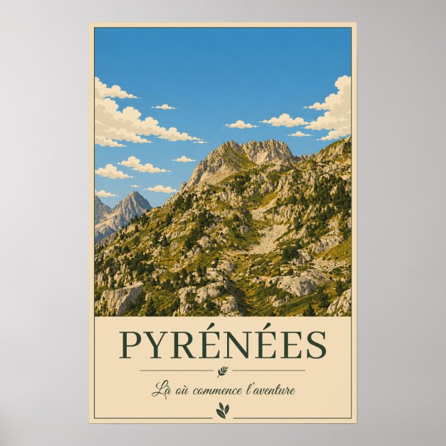 Pyrénées France – Rocky's Illustrated Poster (Frente)