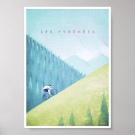 Pyrenes Vintage Cycling Poster