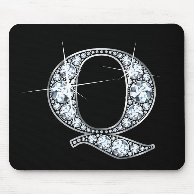 "Q" Diamond Bling Mousepad (Frente)