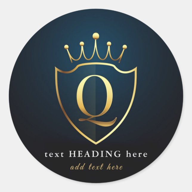 Q - Letra Monograma - Adesivo Redondo (Frente)