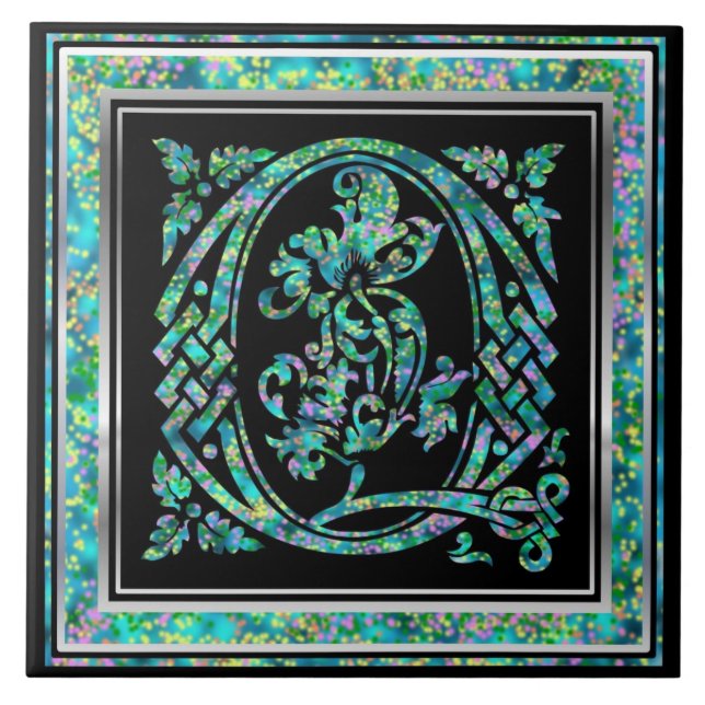 Q Monograma Azulejos cerâmicos "Masselle Blue" (Frente)