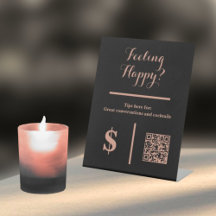 QR Code de gorjeta preta elegante para seu barman