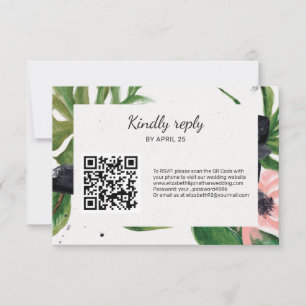 QR Code online RSVP casamento floral tropical