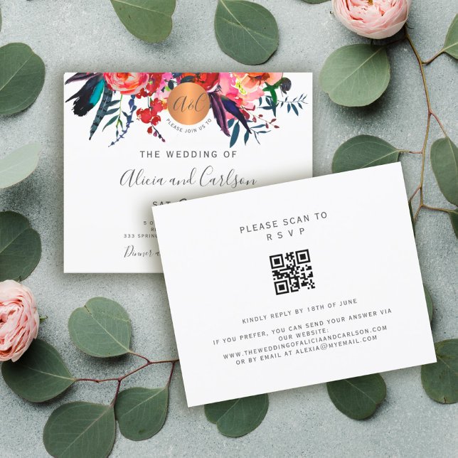 QR CODE Orçamento convite para casamento elegante (Criador carregado)