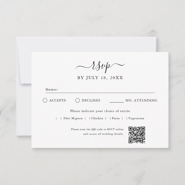 QR Code Photo Off White RSVP (Frente)