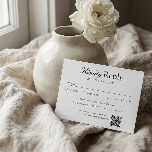 QR Code Photo Off White RSVP (Criador carregado)