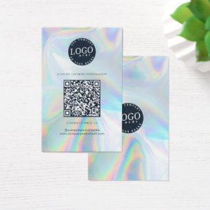 QR Code Social Media Company Website Holographic