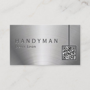 Qr Code Stainless Steel Handyman Cartão de visita
