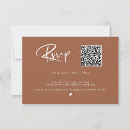 QR Code Terra Cotta Photo RSVP Card