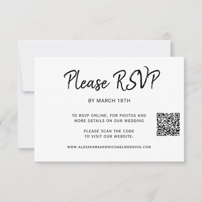 QR CODE website de casamento resposta online RSVP (Frente)