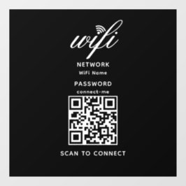 QR Code Wifi Senha de Internet Adesivo Preto para